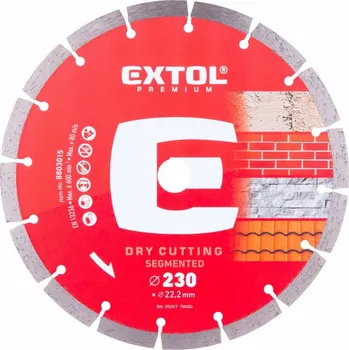 Řezný kotouč EXTOL PREMIUM kotouč diamantový řezný segmentový - suché řezání, O 230x22,2x2,6mm 8803015