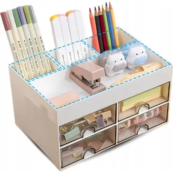 Psací stůl ORGANIZÉR SE 4 ZÁSUVKAMI - STYLOVÝ - NA STŮL POJEMNÍK KANCELÁŘSKÝ