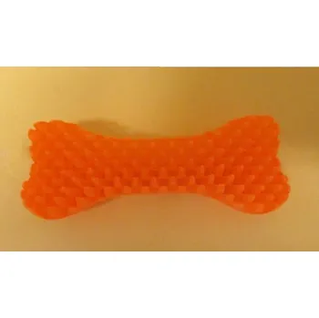 Hračka pro psa Kost gumová s ostny 14cm s vůní/neon