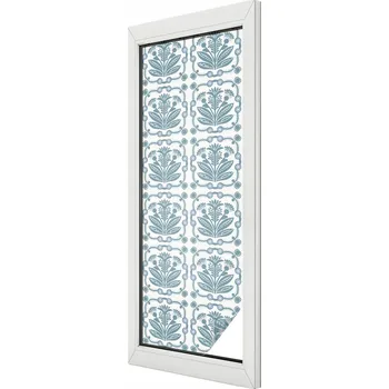 Okenní dekorace Dekorativní mléčná okenní Fólie s motivem květin, vitrážový vzhled, 50x146 cm