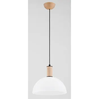 Stropní svítidlo TERRIN 1xE27 bílé stínidlo dřevo kuchyňské Alfa 61401