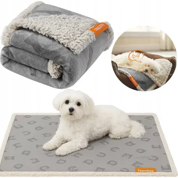 Pelíšek pro psa VODĚODOLNÁ DEKA PRO PSA KOČKU ZVÍŘATA PŘEHOZ DEKA PODLOŽKA OBOUSTRANNÁ 73x63