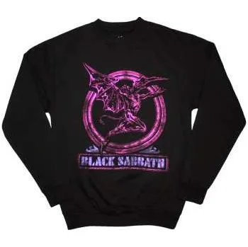 Pánská mikina Black Sabbath: Black Sabbath Unisex Sweatshirt: Neon Pink Henry (oversized) (x-large) XL