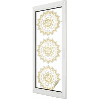 Okenní dekorace Samolepicí Mléčná fólie na okno s motivem květinové mandaly 50x146 cm