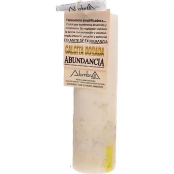 Svíčka Svíčky Rituální svíčka pro hojnost se zlatým kalcitem