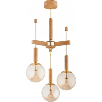 STROPNÍ SVÍTIDLO ALFA GIDIA DŘEVĚNÁ A ZLATÁ MODERNÍ 3xE14