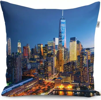 Polštář Sablio Polštář Noční mrakodrapy - 50x50 cm