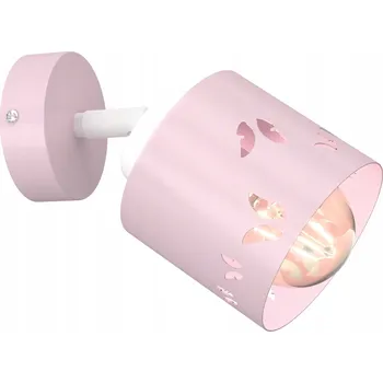 Nástěnné svítidlo NASTAVITELNÁ NÁSTĚNNÁ LAMPA PRO DĚTI RŮŽOVÁ MOTÝLCI E27 KIDS
