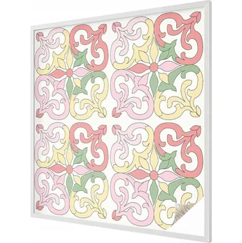 Okenní dekorace Dekorativní samolepka na okno – vitráž s květinovými ornamenty 100x100 cm