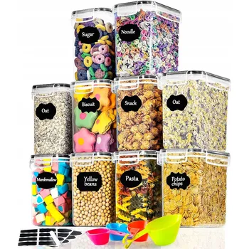 Dóza na potraviny PLASTOVÉ UZAVÍRATELNÉ KRABIČKY NA POTRAVINY, VZDUCHOTĚSNÉ NÁDOBY 10 Ks + DÁREK