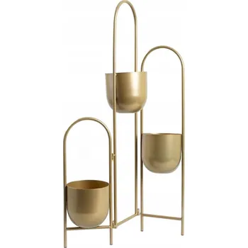 Bytová dekorace Držák Na Květináč FLOERO kovový zlatý 49x14x80 cm HOMLA