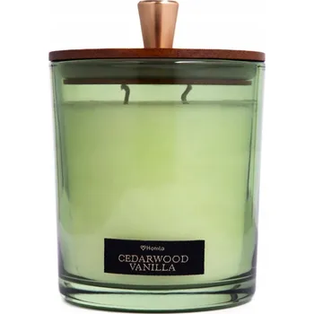 Svíčka HOMLA Vonná svíčka Cedrové dřevo a vanilka 380g