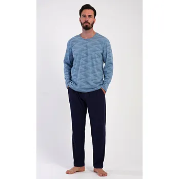 Pánské pyžamo Vienetta MAN Pánské pyžamo dlouhé Arnošt Barva: Modrá, Velikost: XL