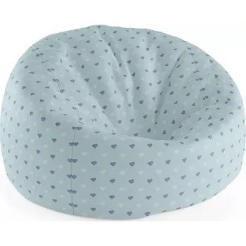 Sedací pytel Sablio Sedací vak Cocoon Srdce na modré - 115 x 75 cm x 45 cm