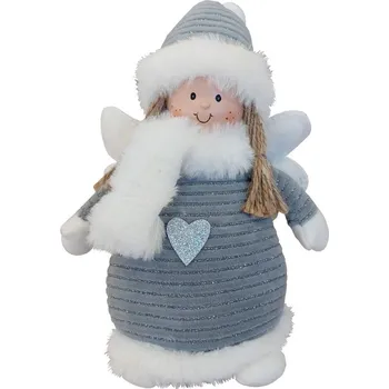 Vánoční dekorace Andělka stříbrná malá 23 cm 3000075