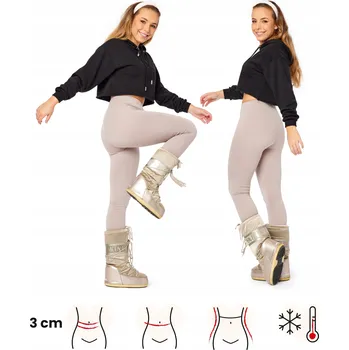 Dámské legíny Dámské legíny se legíny zateplené BLV50-321 Hnědé XXL