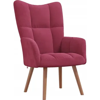 Křeslo Křeslo sametové prošívané na ocelovém rámu, vínově červené, 61,5x69x95,5 cm