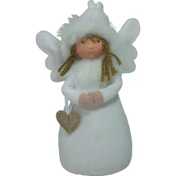 Vánoce Andělka bílá se zlatým srdcem 3000032