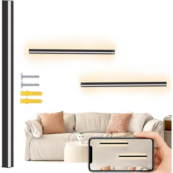 Nástěnné svítidlo Nástěnné LED svítidlo moderní 24W 3000K teplá bílá 60cm snadná montáž černé