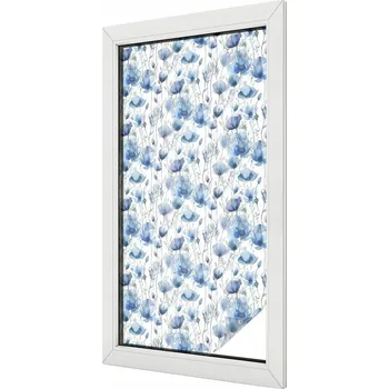 Okenní dekorace Fólie na okna – Mléčná fólie, samolepicí, na okno, sklo, balkon – Květiny akvarelem, 50x100 cm