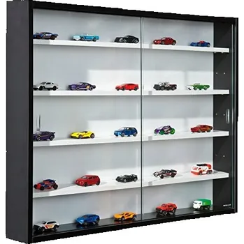 Knihovna Vitrína bílá, černá matná 60 x 80 x 9,5 cm Inter Link