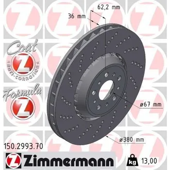 Brzdový kotouč Brzdový kotouč ZIMMERMANN 150.2993.70