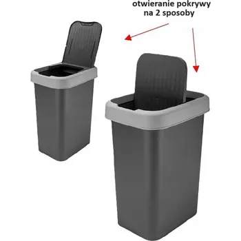 Odpadkový koš Výklopný koš s odklápěcím víkem VALOR 25 l na odpadky šedý tmavý