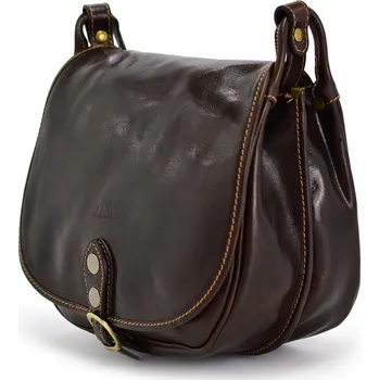 Kabelka Vera Pelle kabelka kožená kabelka přes rameno z pravé kůže hnědá