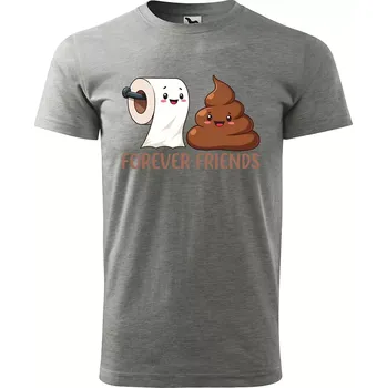 Pánské tričko Sablio Tričko s potiskem Forever friends - šedé 2XL