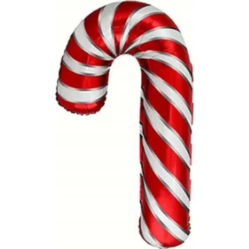 Balónek Fóliový balónek Flexmetal vánoční lízátko červeno-stříbrný