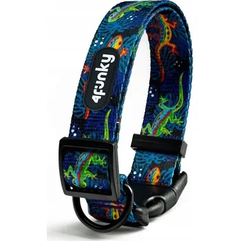 Obojek pro psa Nastavitelný obojek pro středního psa M – 4FUNKY Wild Gecko, barevný a lehký