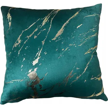 Povlečení GLAMOUR POVLEČENÍ NA POLŠTÁŘEK 45x35 cm VELUROVÉ ZELENÉ LAHEV ZLATÁ