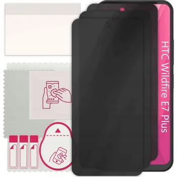 Pouzdro na mobilní telefon 3x Hybridní Sklo s Filtrem Soukromí pro HTC Wildfire E7 Plus, PRIVACY