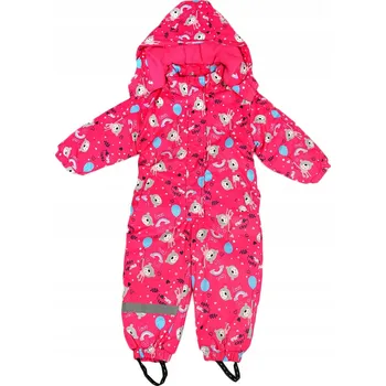 dívčí zimní kombinéza ZIMNÍ KOMBINÉZA 1dílná, MEDVÍDCI, DUHY, amarant vel.98