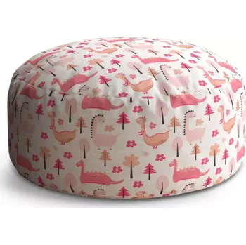 Taburet Sablio Taburet Circle Růžoví dinosauři: 38x48 cm