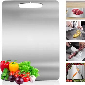 Kuchyňské prkénko PRKÉNKO NA KRÁJENÍ Z NEREZOVÉ OCELI ROBUSTNÍ ZDRAVÉ 34X23CM kovové