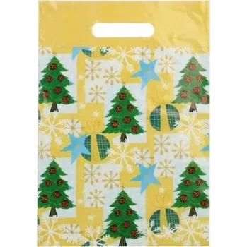 Dárková taška Vánoční igelitová taška L - Stromeček - 4172