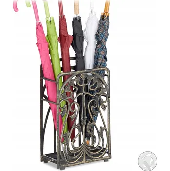 Věšák LITINOVÝ STOJAN NA DEŠTĚNÍKY OBDÉLNÍKOVÉHO TVARU S ODKAPÁVACÍ MISKOU VE VINTAGE STYLU