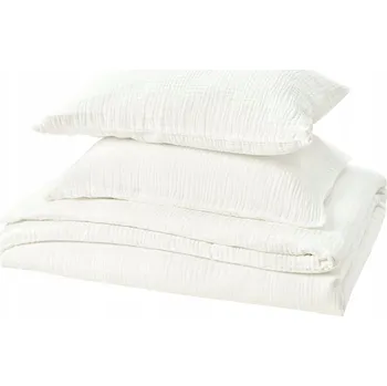 Povlečení IKEA SCHERSMIN Sada povlečení 200x200/50x60 cm Bavlna Mušelín, bílá
