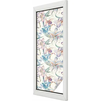 Okenní dekorace Fólie Vitrážová dýha Samolepicí Mléčná fólie na okno Květinový motiv 50x146