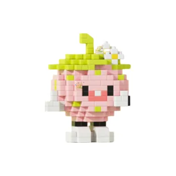 ostatní stavebnice Stavebnice jahodová postavička 6,72 × 5,6 × 4,4 cm 273 ks Kreativní mini stavebnice pro děti i dospělé Růžový model jahody z drobných dílků