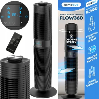 Domácí ventilátor Sloupový ventilátor Climative FLOW3360 černý