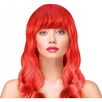 Karnevalová paruka Párty paruka dlouhé vlnité vlasy červená