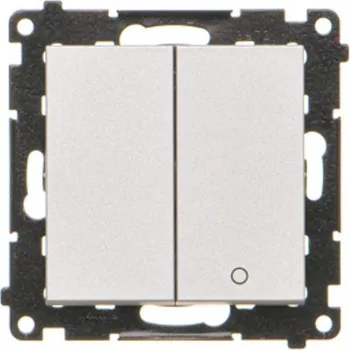 vypínač Vypínač jednopólový + spínač dvoupólový, 16 A / 230 V~, šroubové svorky, Simon 55 TW12A.01/143, hliníková