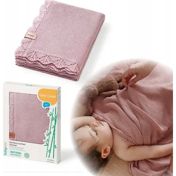 Dětská deka Bambusová pletená deka pro miminka 75x100 Babyono 1674/01 růžová