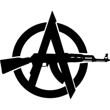 Samolepicí dekorace na vozidlo Samolepka anarchy gun na auto a motorku, tuning nálepka (6266)