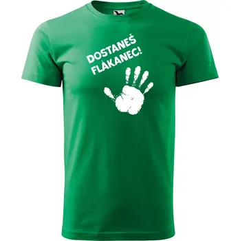 Pánské oblečení Sablio Tričko s potiskem Dostaneš flákanec - zelené 2XL