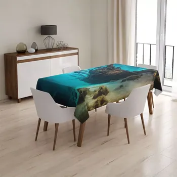 ubrus Sablio Ubrus Vrak dřevěné lodi na dně moře - 90x90 cm