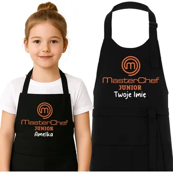 Obraz DĚTSKÁ ZÁSTĚRA MASTER CHEF JUNIOR S JMÉNEM - PERSONALIZOVANÁ Černá