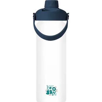 Obraz Brosky Glass Granátová Skleněná lahvička na vodu s gumovým povrchem 610 ml